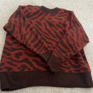 Ava and Viv size 1x baggy leopard/tiger print sweater